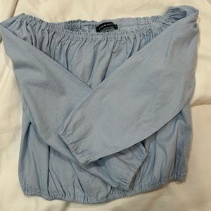 Brandy Melville Light Blue Off the Shoulder Top